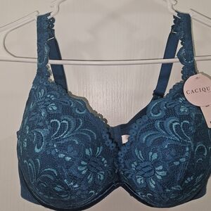 Cacique Teal Lace Underwire Bra